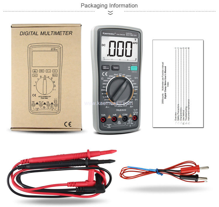 カエメアス 02B OEM ODM 電動マルチメーター True RMS 電流抵抗容量電圧メーター