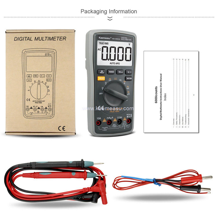 カエメアス 03A 高精度デジタルマルチメーター 6000 カウント オートレンジ 1000V AC DC スマートマルチメーター