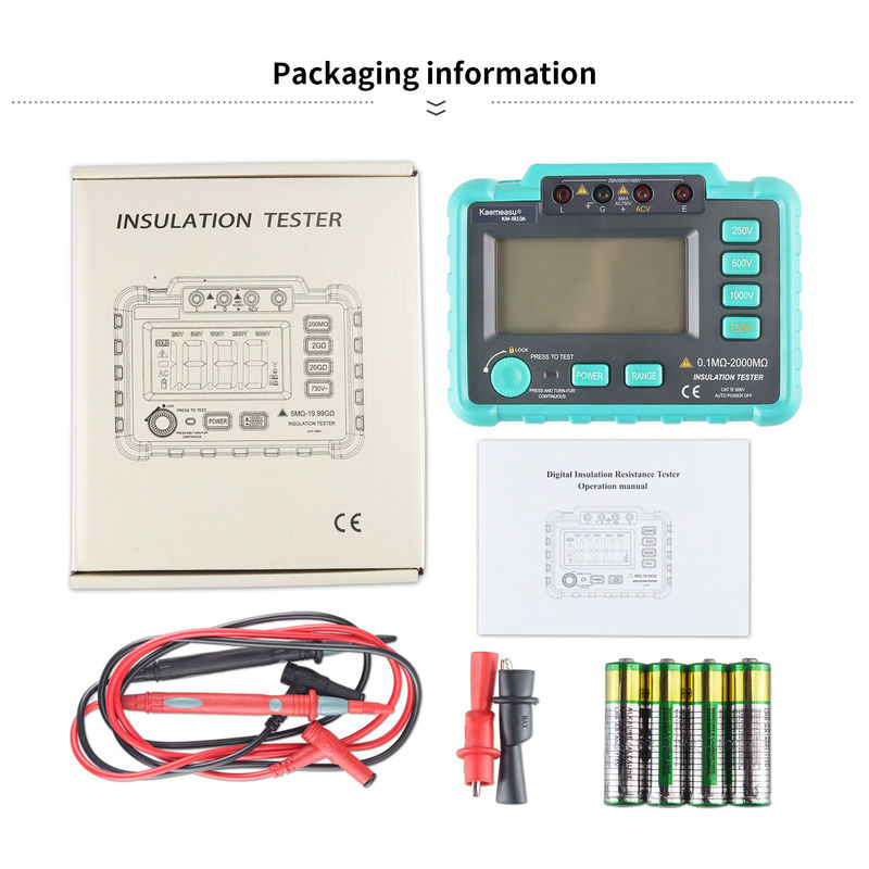 カエメサウ 1999 カウントディスプレイ 絶縁抵抗テスト 250V 500V 1000V 過負荷防止 デジタル絶縁抵抗テスト IR10A