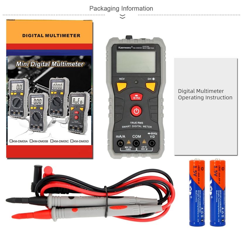 ポケットデジタルマルチメーター DC/AC 多機能 高精度容量 Ncv Ohm Hz テスト 自動範囲デジタルマルチメーター