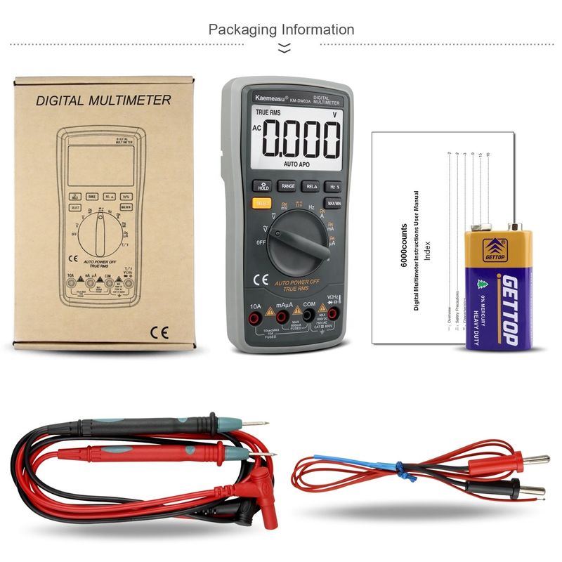 03A 工業用高精度オートレンジスマートデジタルマルチメーター NCV 1000V AC DCマルチメーター スマートデジタルマルチメーター