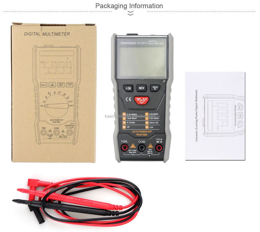 自動レンジ スマート測定電気工 6000カウント ベンチデジタルマルチメーター Ncv T-rms機能