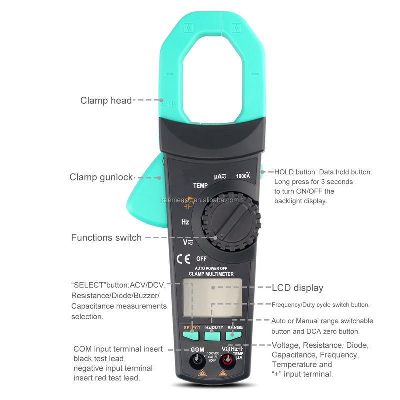 6000 カウント AC Dc 電流 マルチメーター Aneng 電圧 メーター クランプ マルチメーター デジタル クランプ メーター