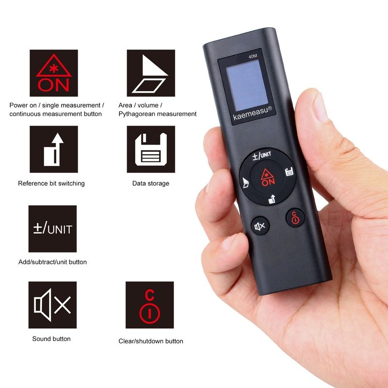 40m ミニ ハンドヘルド USB リチャージ可能なレーザー 距離計 高精度 赤外線 電子 リーラー レーザー 距離計