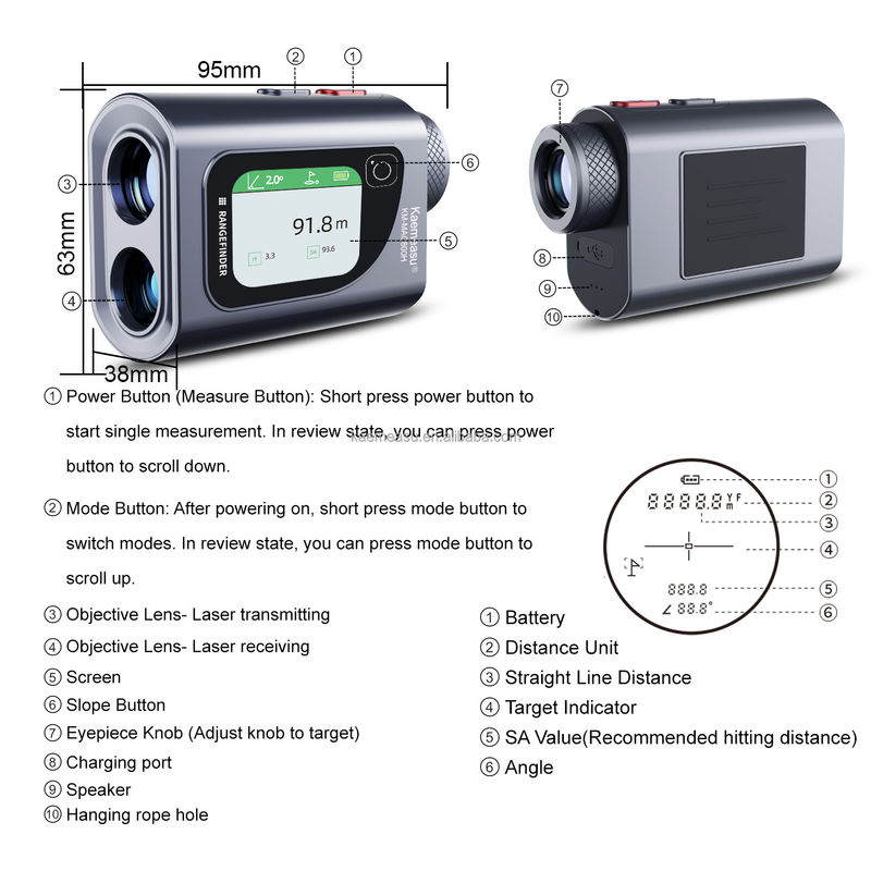アウトドアスポーツと狩猟 600m グレーゴルフランジメーター IP54 侵入保護